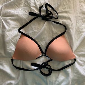 VS peach tieback triangle bikini top